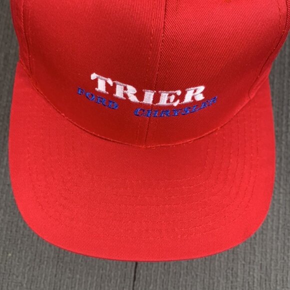 Trier Ford Chrysler Snapback Hat Mens OSFA Red Baseball Cap Attractive Headwear - Picture 4 of 12